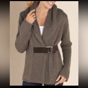 SOFT SURROUNDINGS WOOL KNIT BUCKLE CARDIGAN XS
